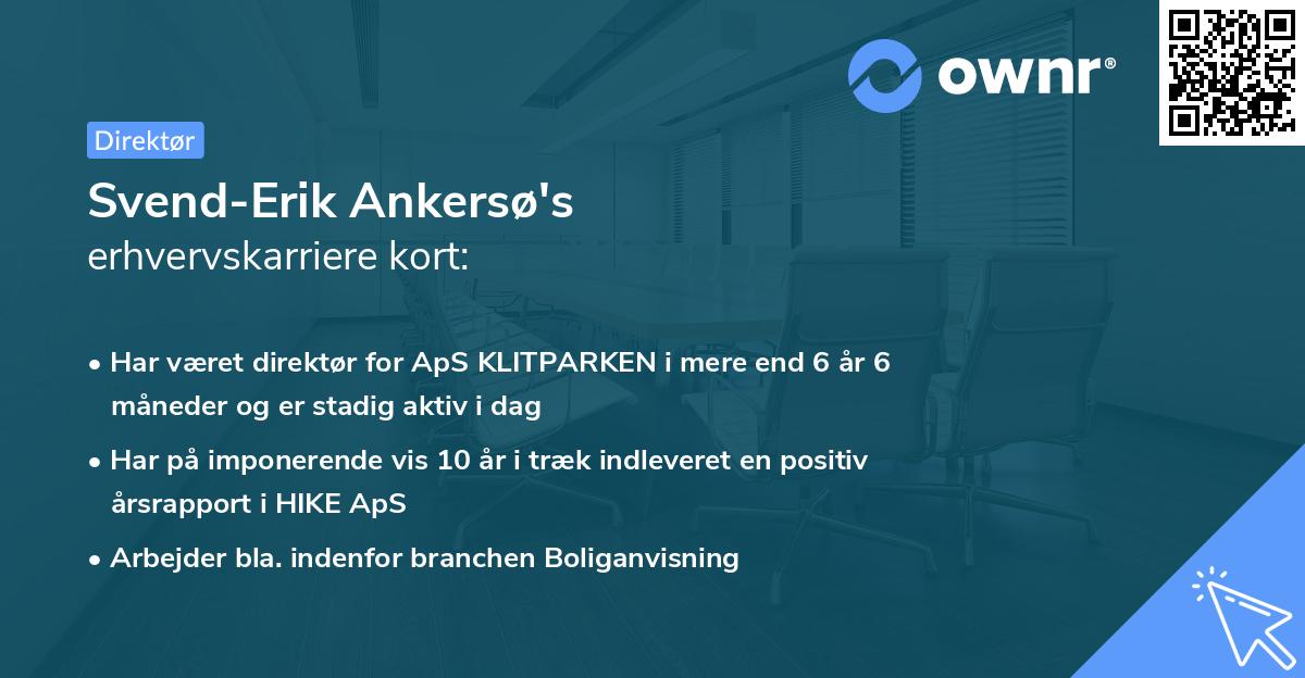 Svend-Erik Ankersø's erhvervskarriere kort