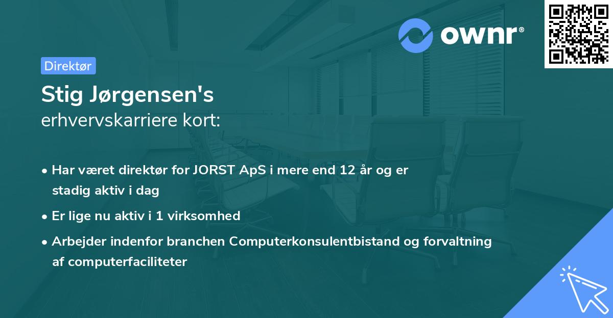 Stig Jørgensen's erhvervskarriere kort
