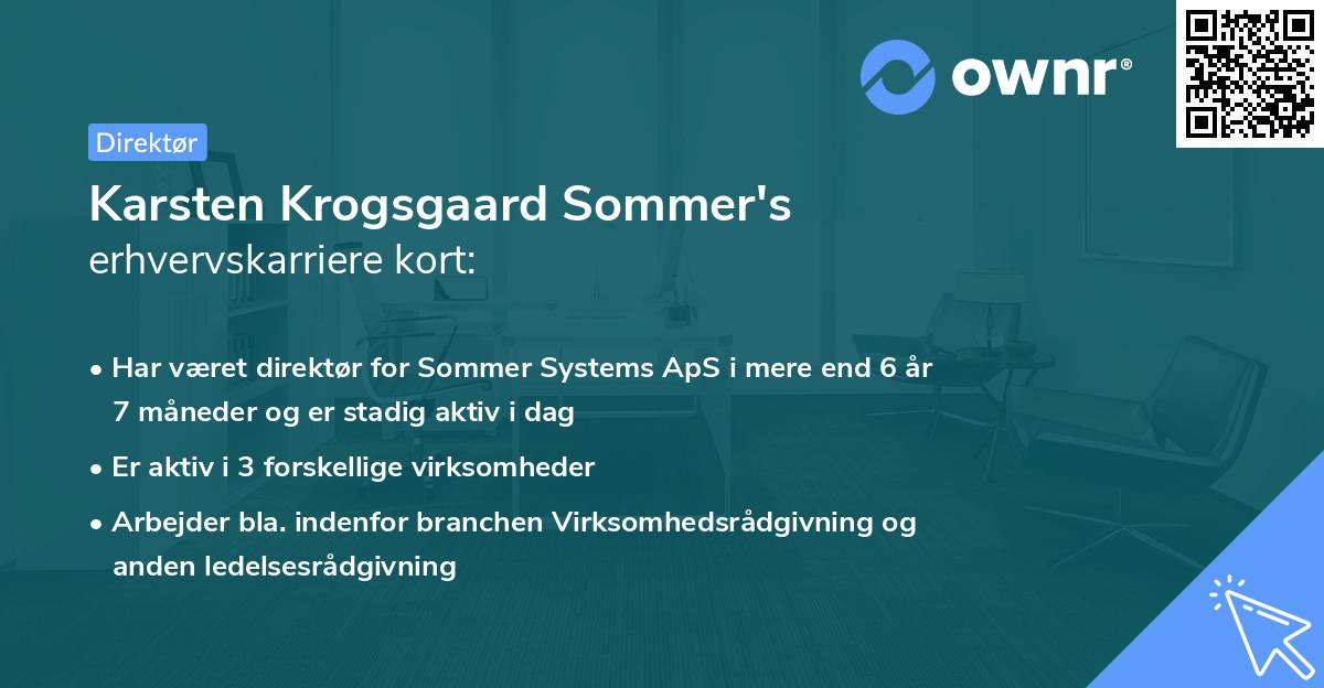 Karsten Krogsgaard Sommer's erhvervskarriere kort