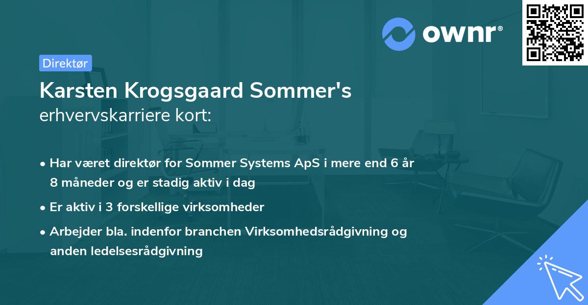 Karsten Krogsgaard Sommer's erhvervskarriere kort