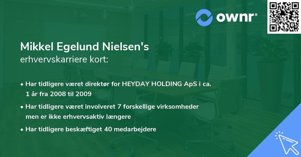 Mikkel Egelund Nielsen's erhvervskarriere kort