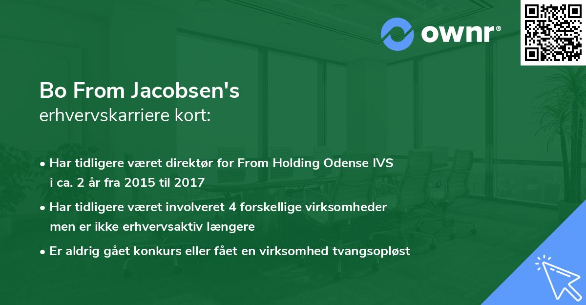 Bo From Jacobsen's erhvervskarriere kort