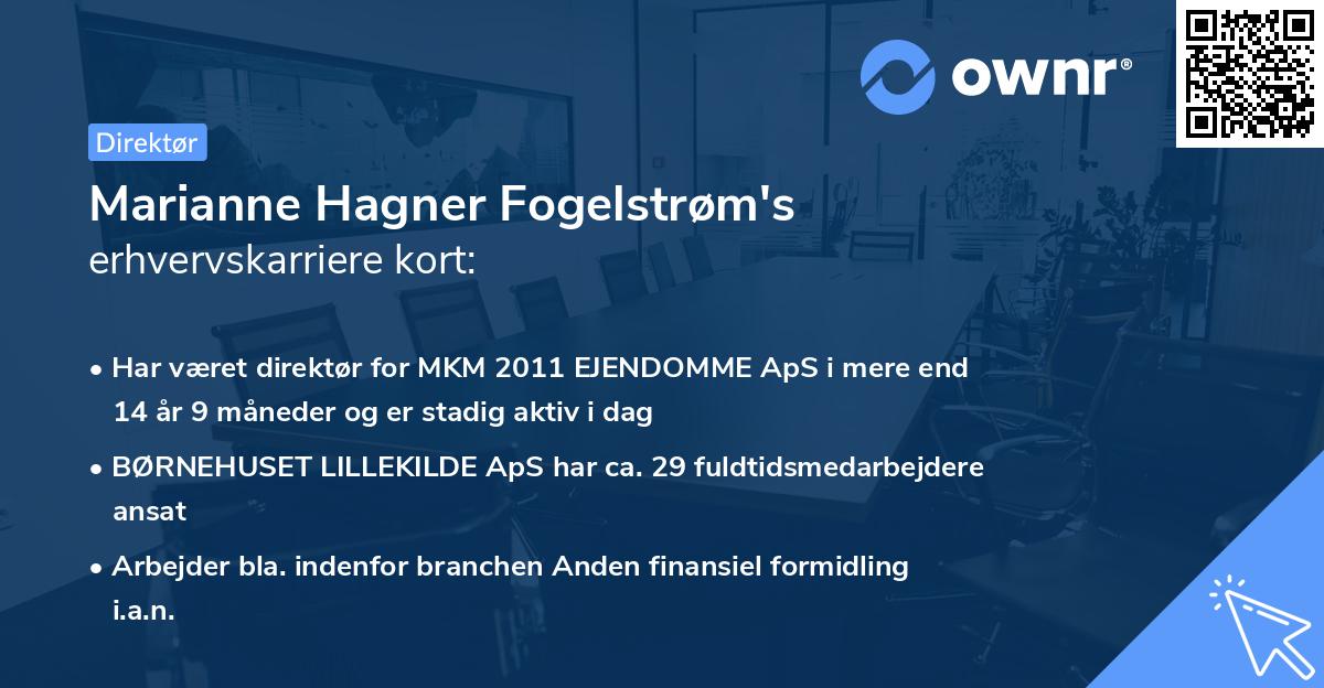 Marianne Hagner Fogelstrøm's erhvervskarriere kort