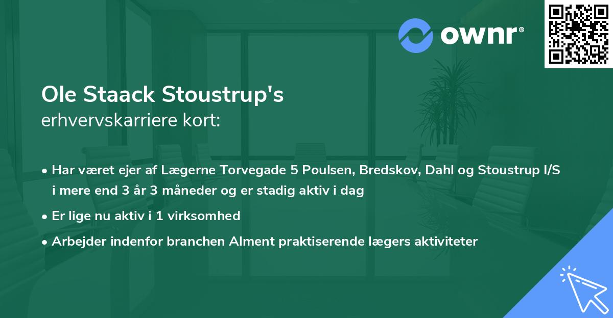 Ole Staack Stoustrup's erhvervskarriere kort