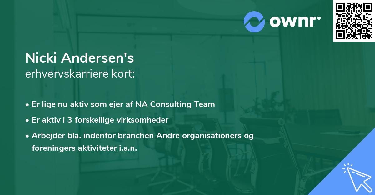 Nicki Andersen's erhvervskarriere kort