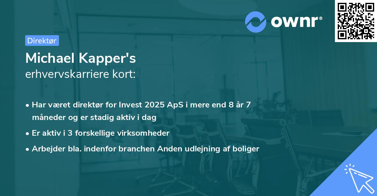 Michael Kapper's erhvervskarriere kort