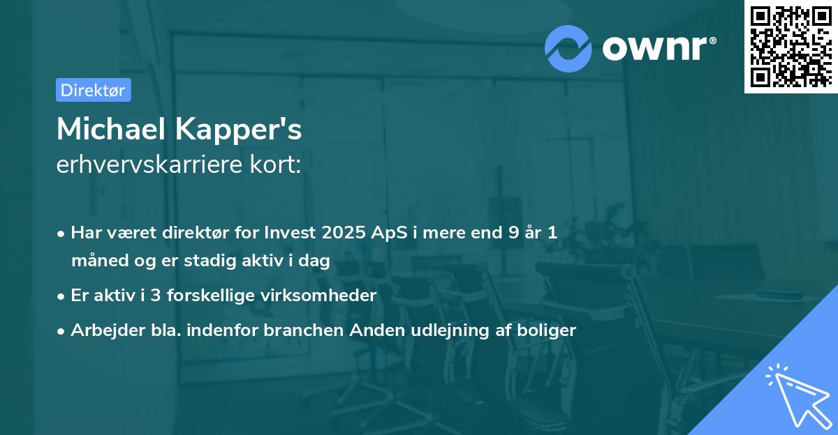 Michael Kapper's erhvervskarriere kort