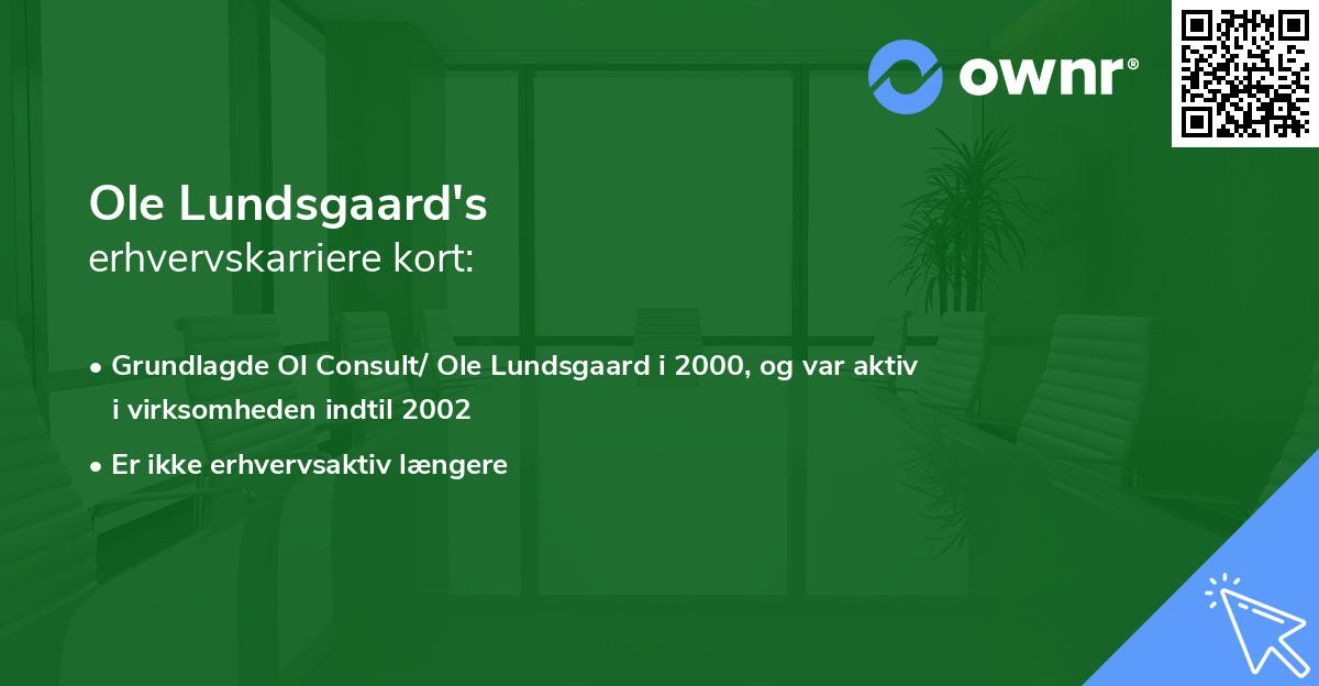Ole Lundsgaard's erhvervskarriere kort