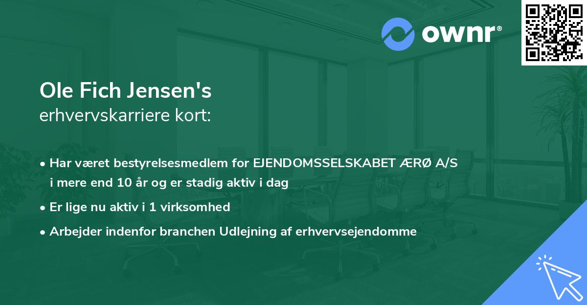 Ole Fich Jensen's erhvervskarriere kort