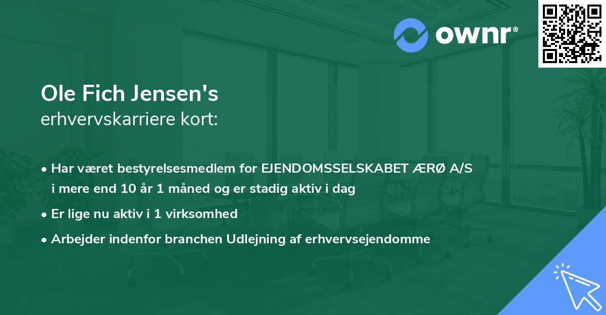 Ole Fich Jensen's erhvervskarriere kort