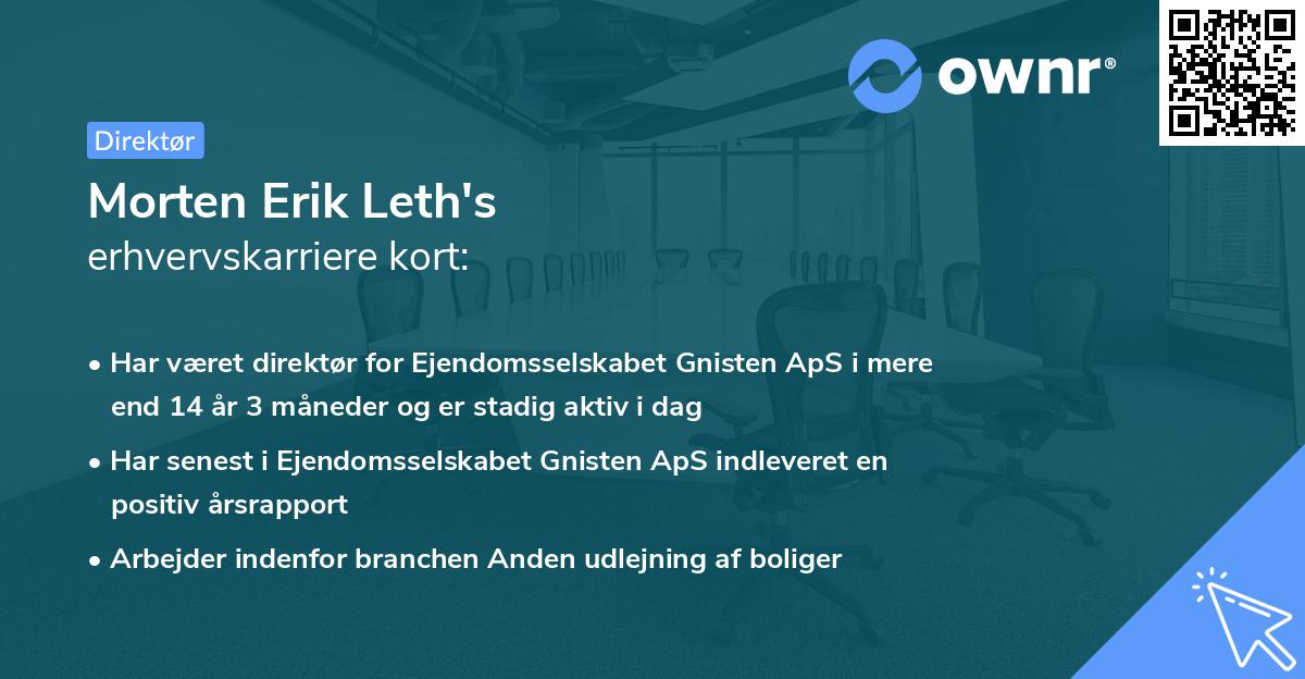 Morten Erik Leth's erhvervskarriere kort