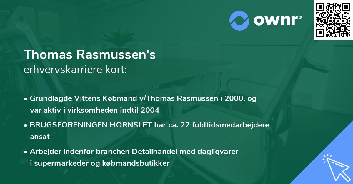 Thomas Rasmussen's erhvervskarriere kort