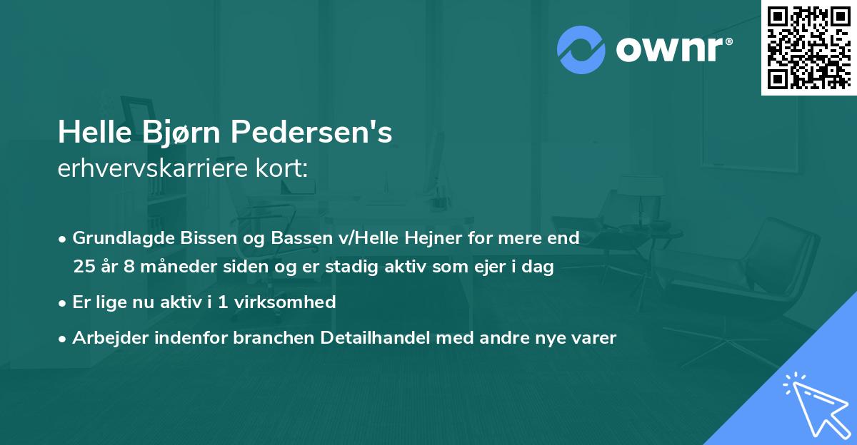 Helle Bjørn Pedersen's erhvervskarriere kort