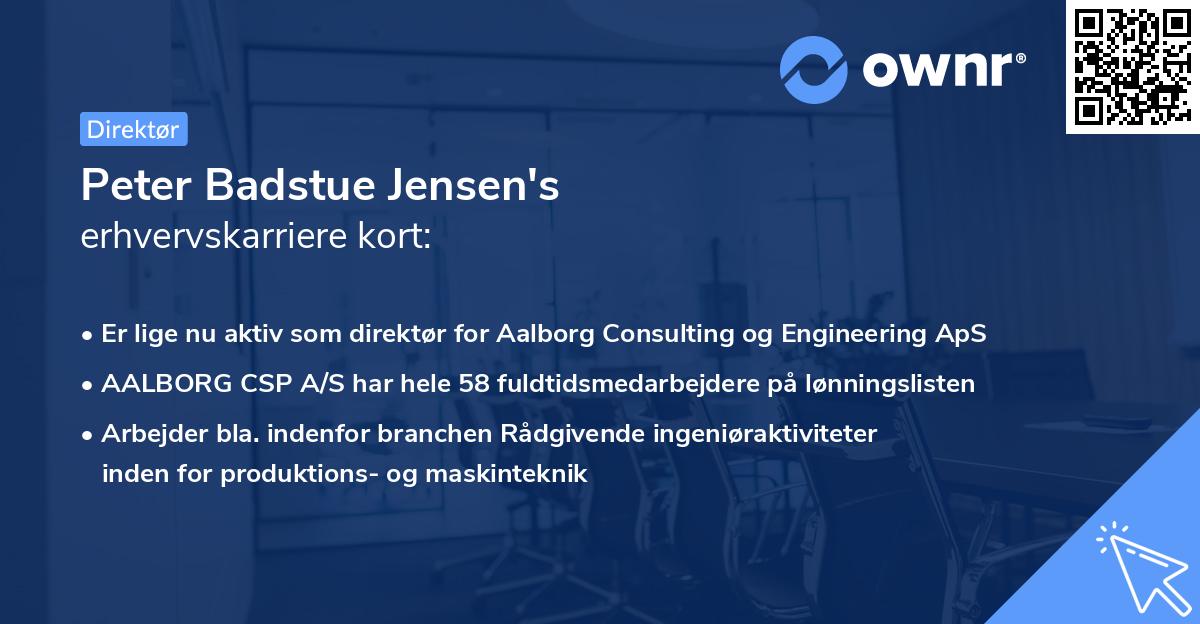 Peter Badstue Jensen's erhvervskarriere kort