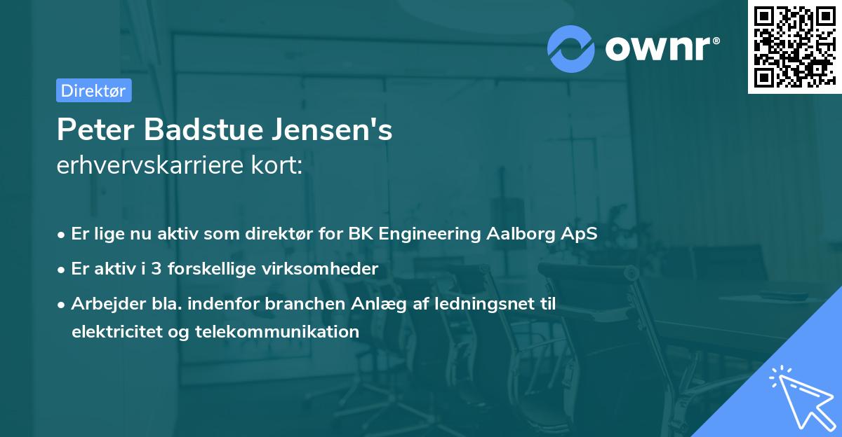 Peter Badstue Jensen's erhvervskarriere kort