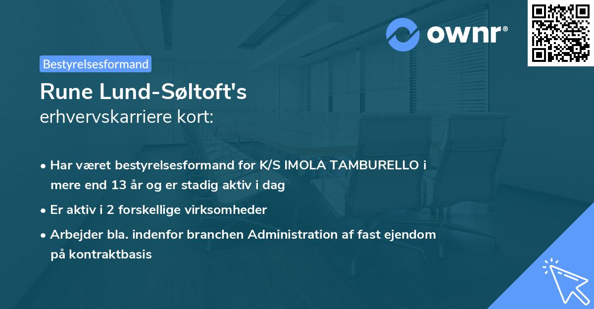 Rune Lund-Søltoft's erhvervskarriere kort