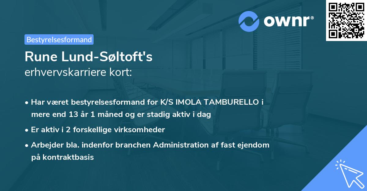 Rune Lund-Søltoft's erhvervskarriere kort