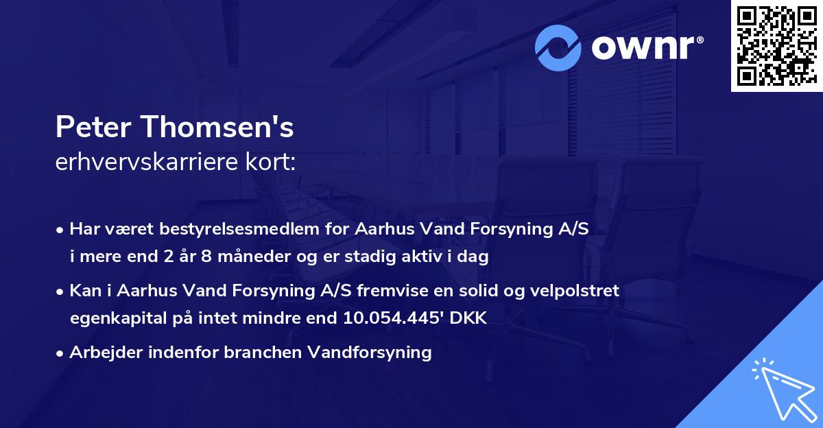 Peter Thomsen's erhvervskarriere kort