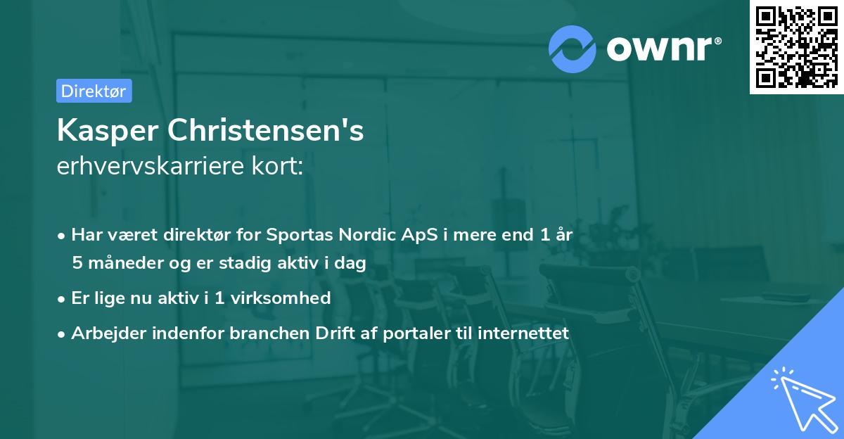 Kasper Christensen's erhvervskarriere kort
