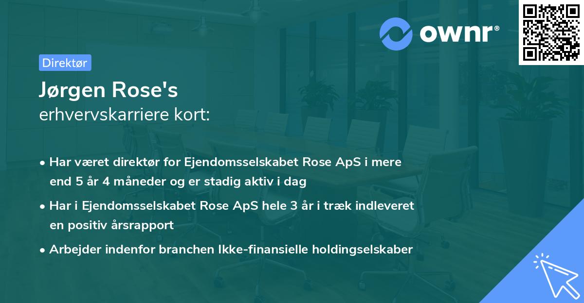 Jørgen Rose's erhvervskarriere kort