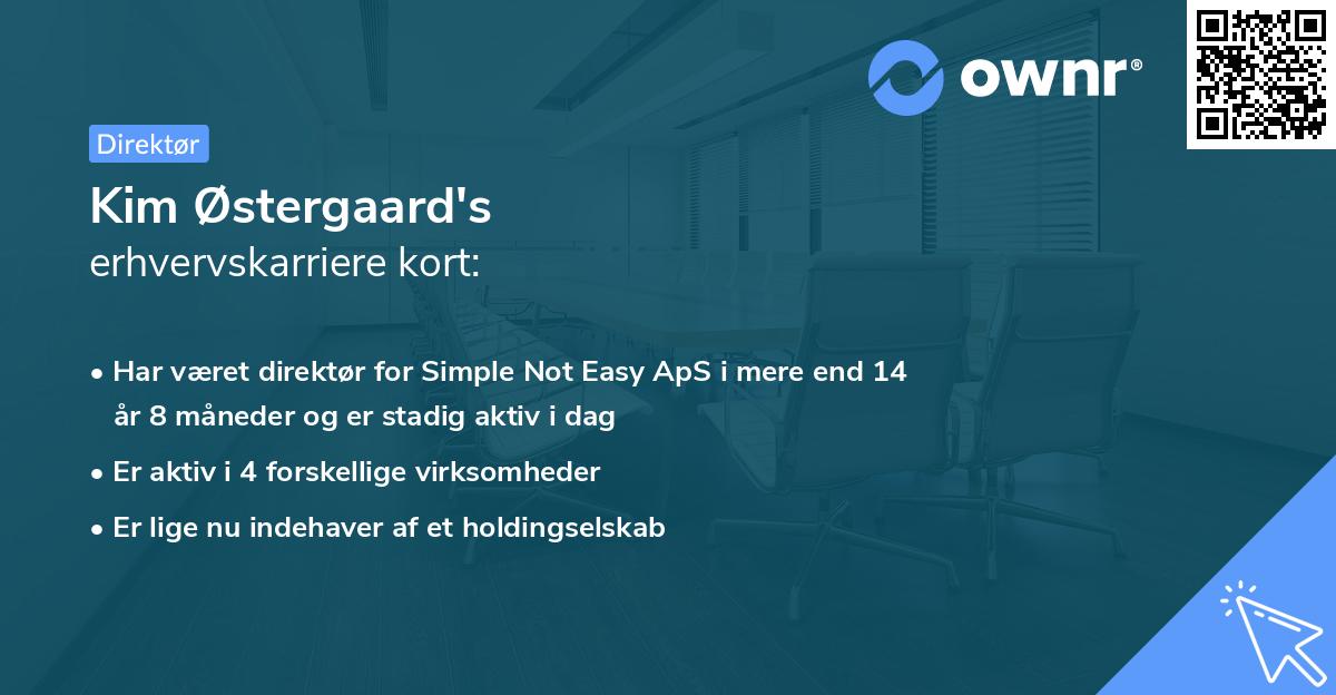 Kim Østergaard's erhvervskarriere kort