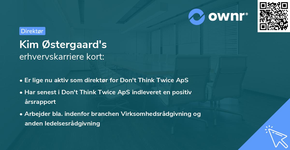 Kim Østergaard's erhvervskarriere kort
