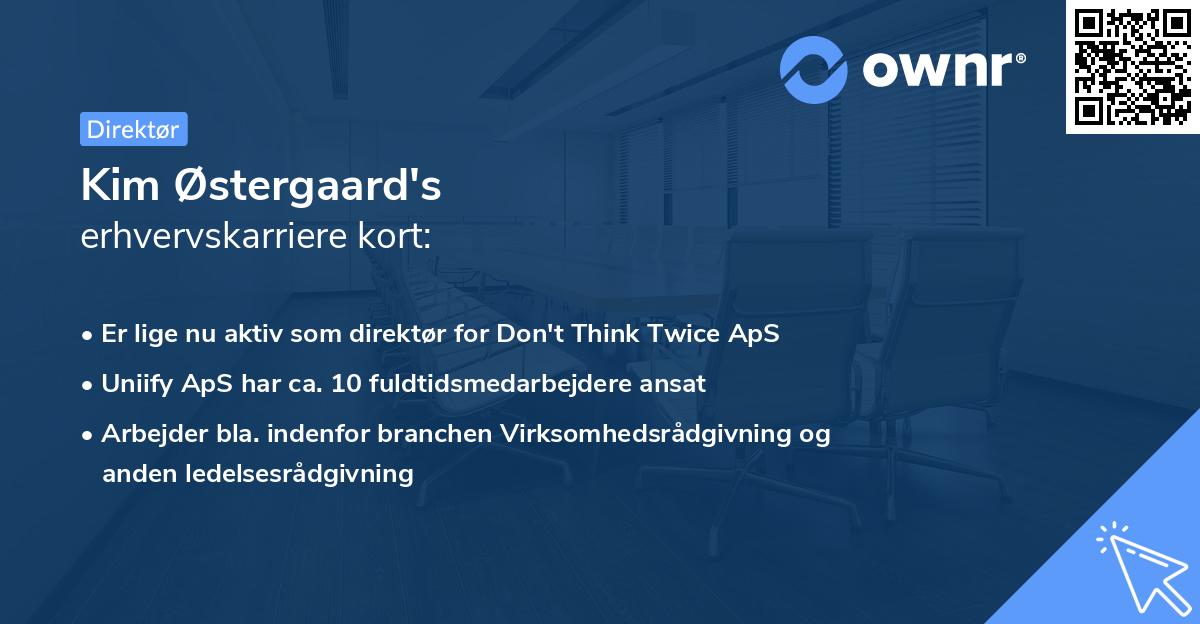 Kim Østergaard's erhvervskarriere kort