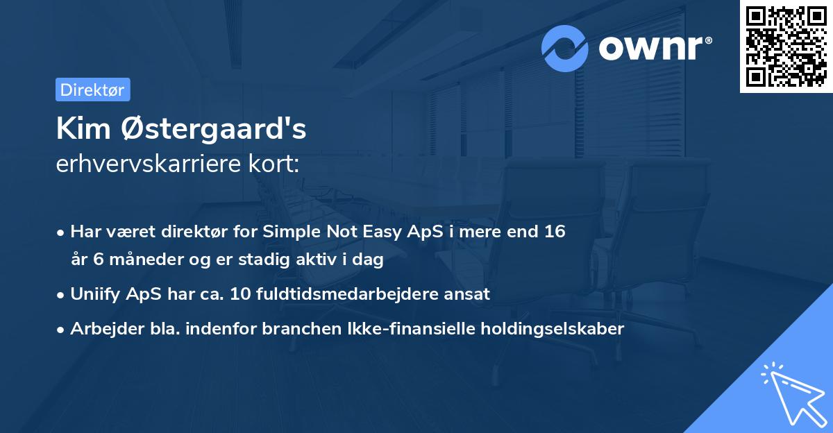Kim Østergaard's erhvervskarriere kort