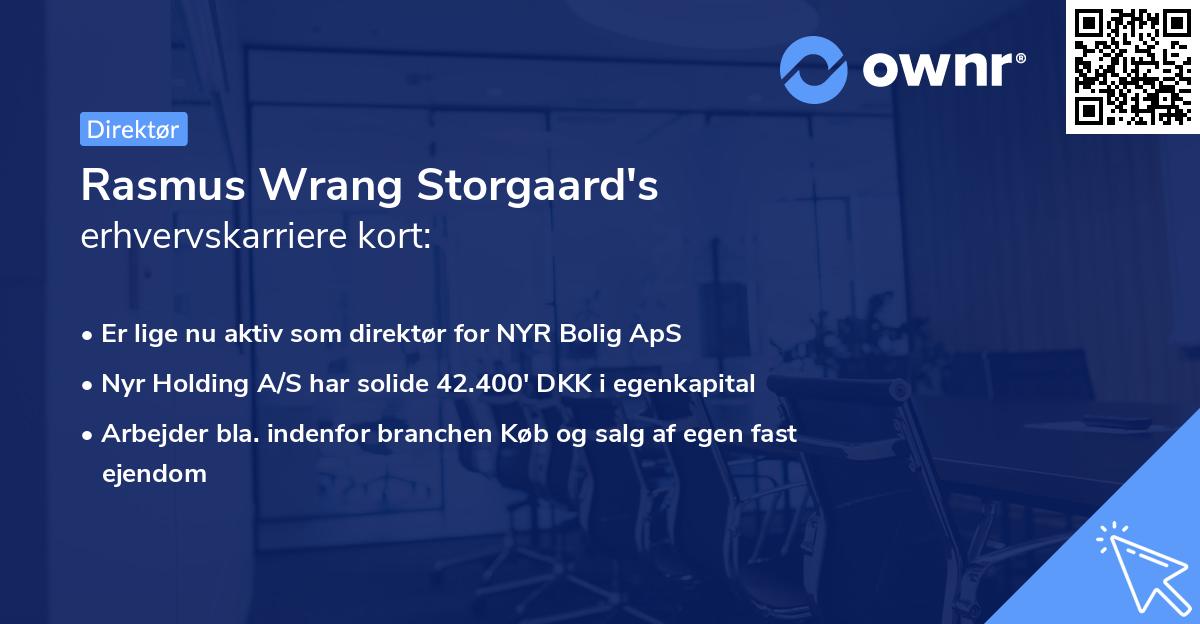 Rasmus Wrang Storgaard's erhvervskarriere kort