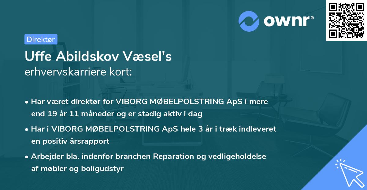 Uffe Abildskov Væsel's erhvervskarriere kort