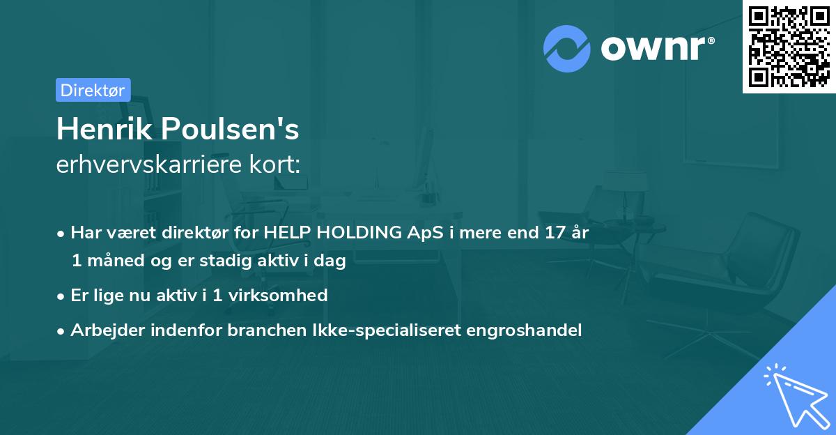 Henrik Poulsen's erhvervskarriere kort