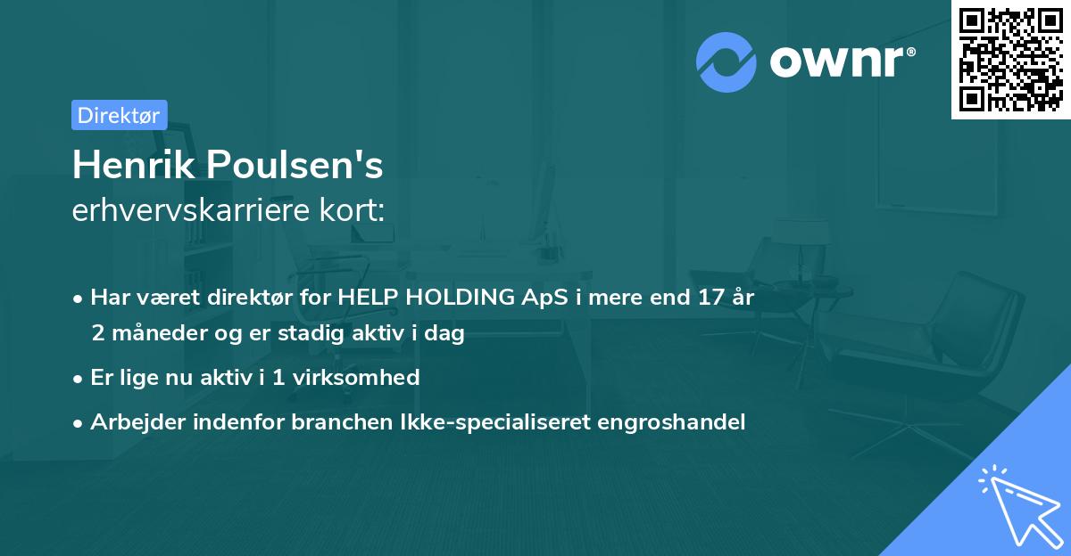 Henrik Poulsen's erhvervskarriere kort