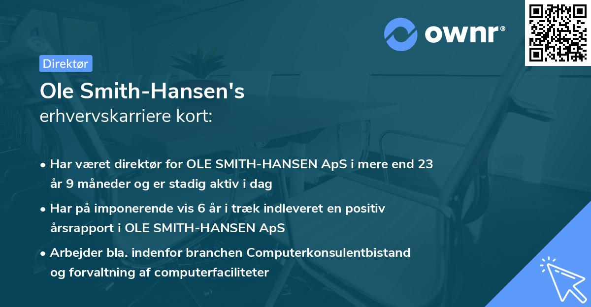 Ole Smith-Hansen's erhvervskarriere kort