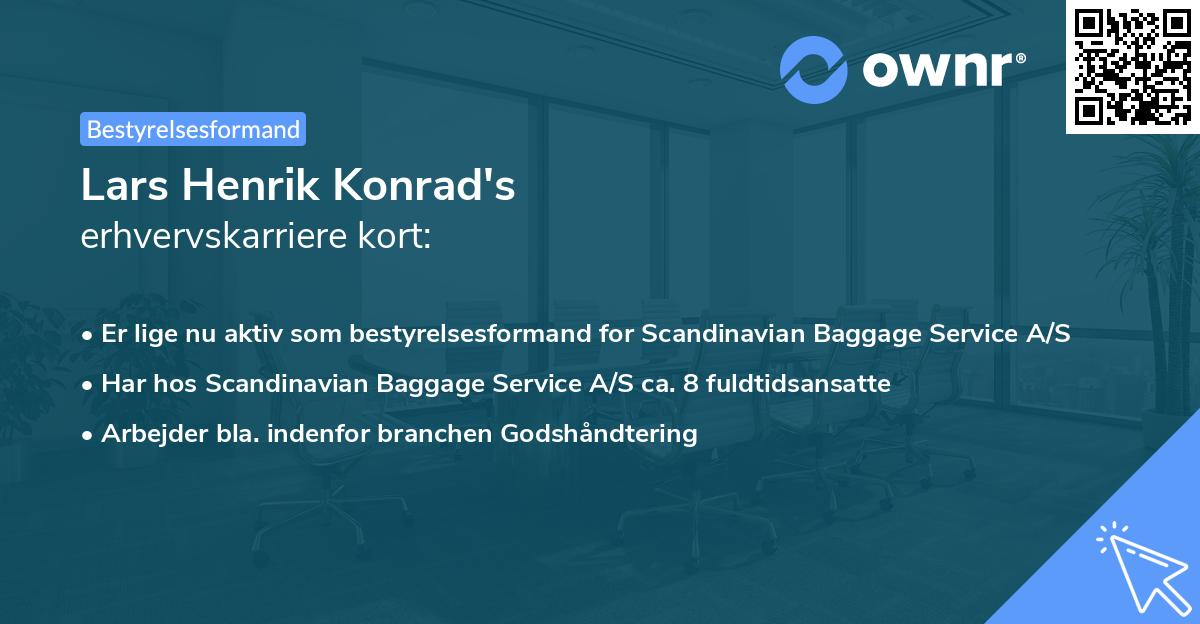 Lars Henrik Konrad's erhvervskarriere kort