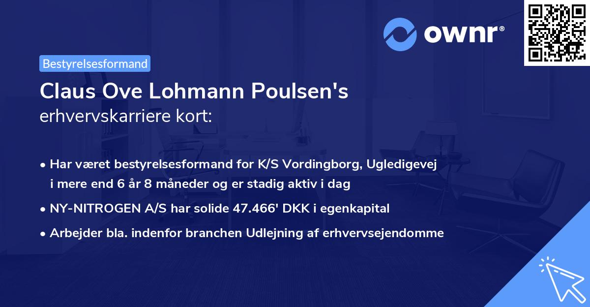 Claus Ove Lohmann Poulsen's erhvervskarriere kort