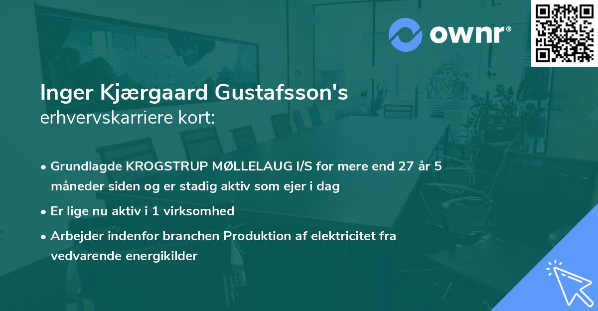 Inger Kjærgaard Gustafsson's erhvervskarriere kort