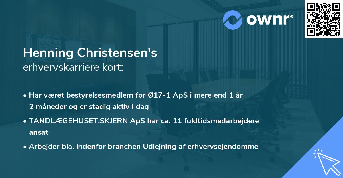 Henning Christensen's erhvervskarriere kort