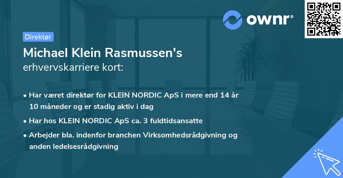 Michael Klein Rasmussen's erhvervskarriere kort