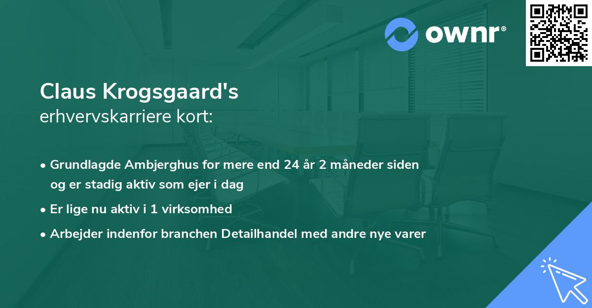 Claus Krogsgaard's erhvervskarriere kort