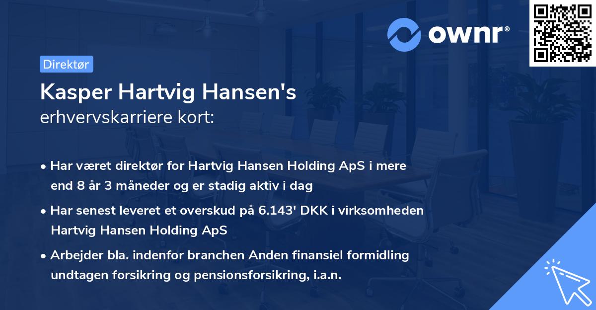 Kasper Hartvig Hansen's erhvervskarriere kort