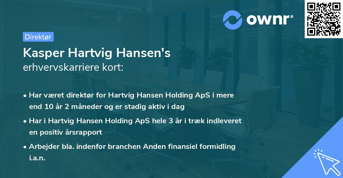 Kasper Hartvig Hansen's erhvervskarriere kort