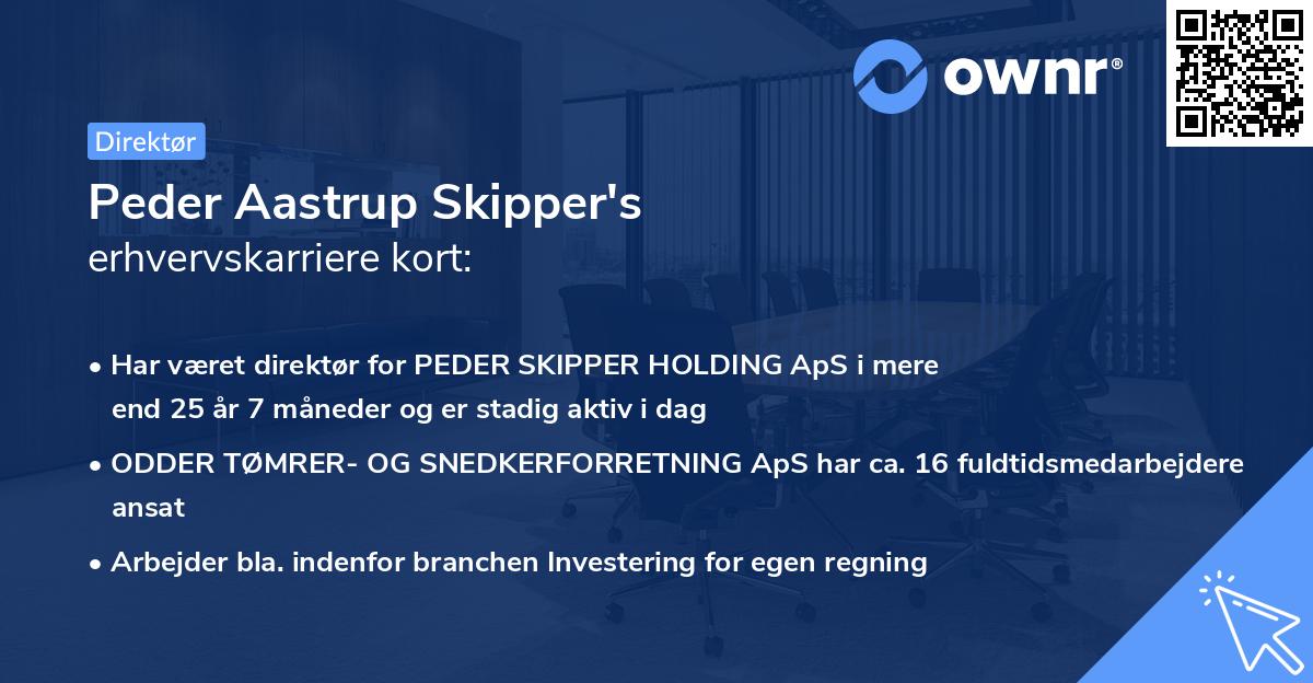 Peder Aastrup Skipper's erhvervskarriere kort