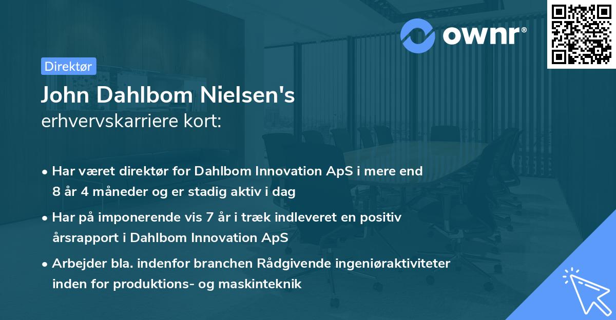 John Dahlbom Nielsen's erhvervskarriere kort