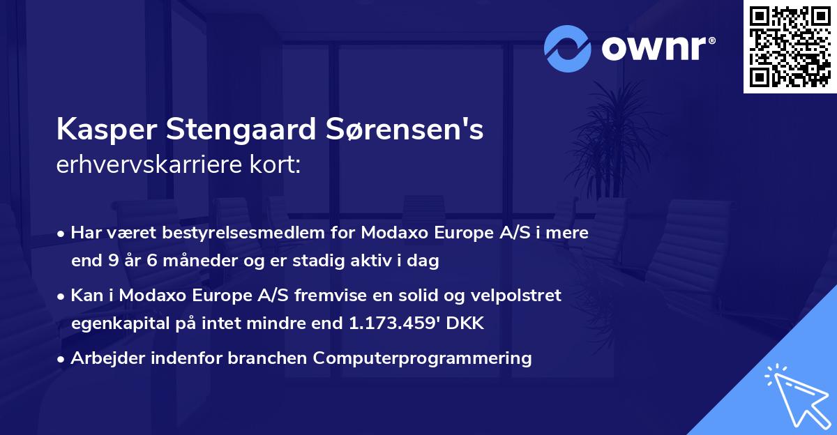 Kasper Stengaard Sørensen's erhvervskarriere kort