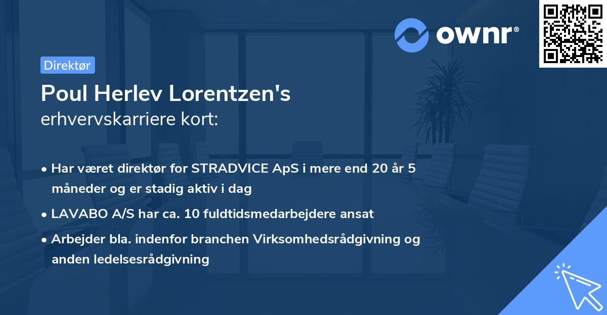 Poul Herlev Lorentzen's erhvervskarriere kort