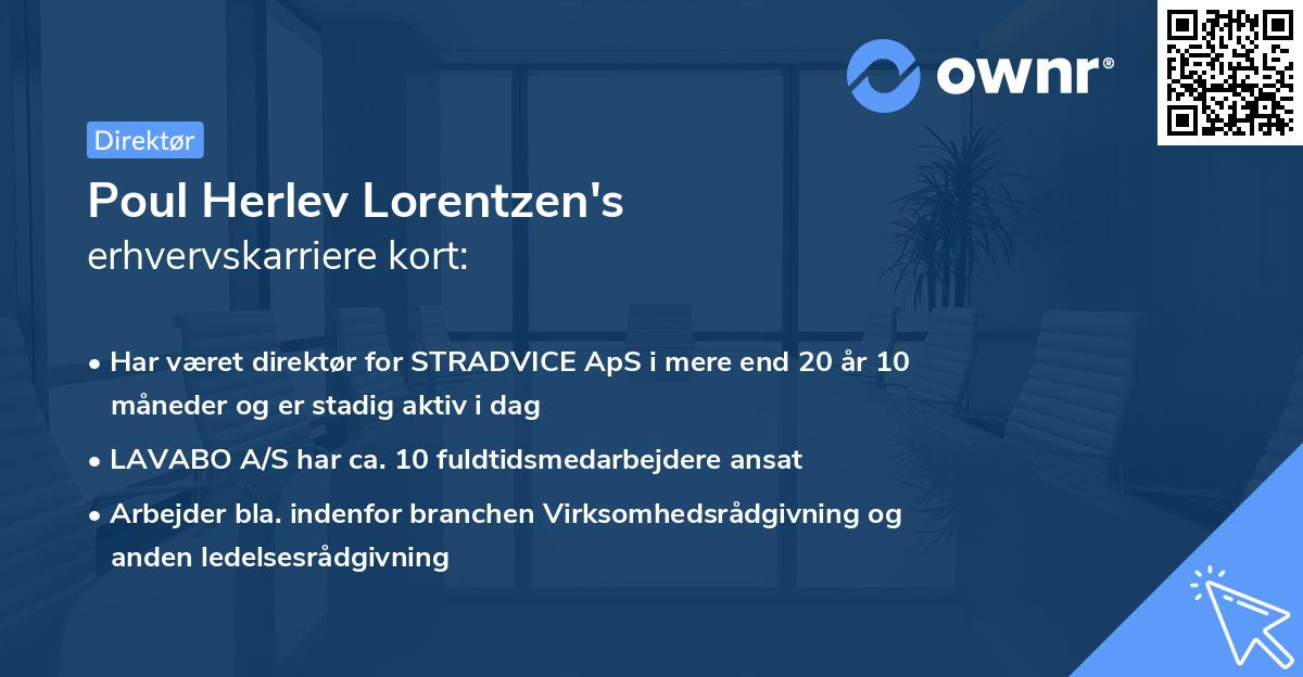 Poul Herlev Lorentzen's erhvervskarriere kort