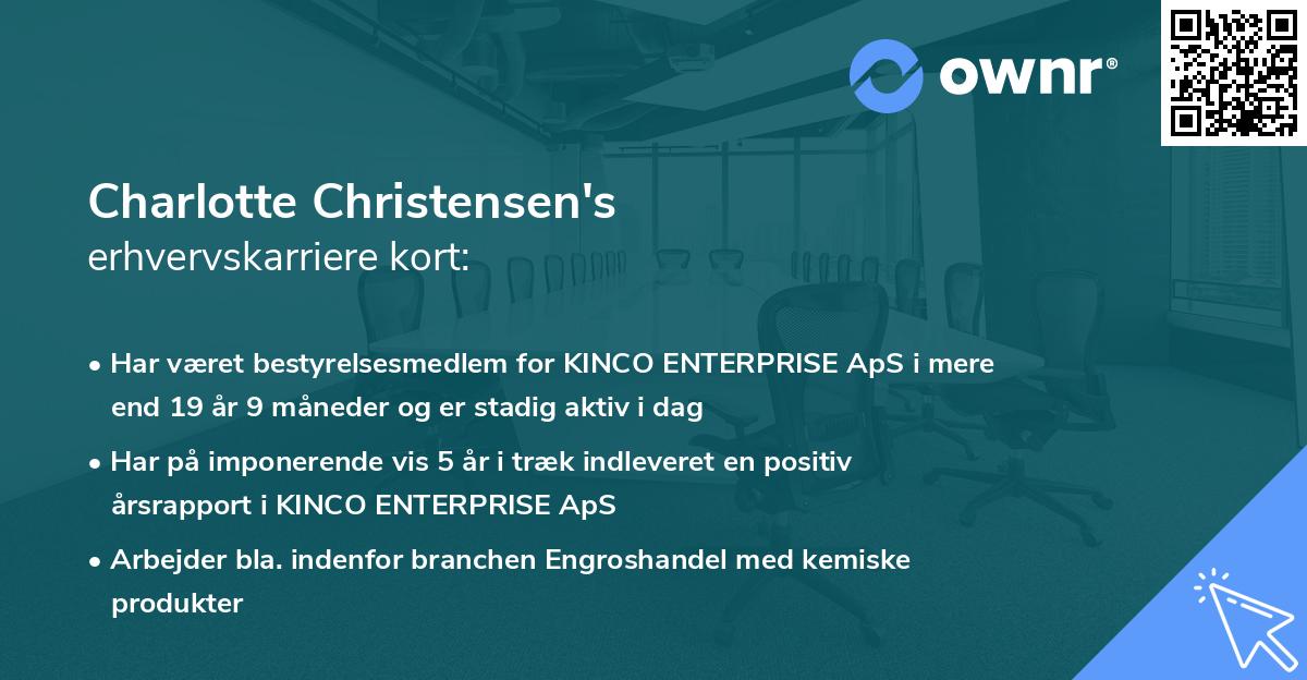 Charlotte Christensen's erhvervskarriere kort