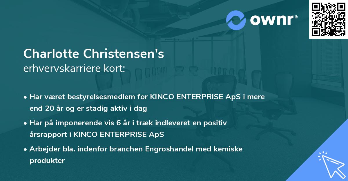 Charlotte Christensen's erhvervskarriere kort