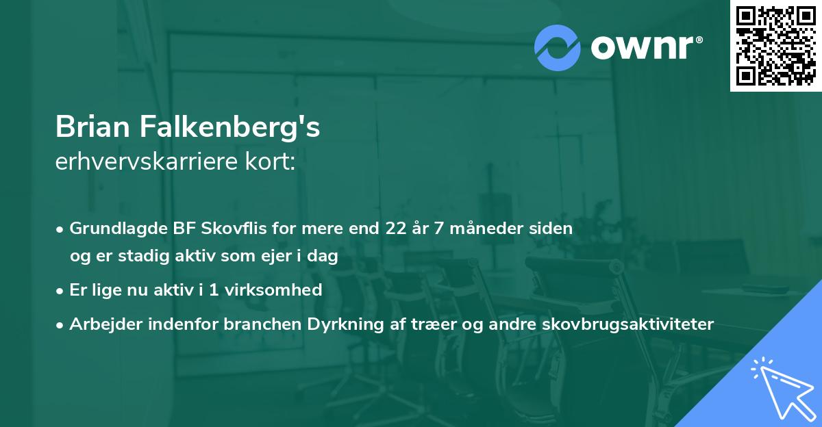Brian Falkenberg's erhvervskarriere kort