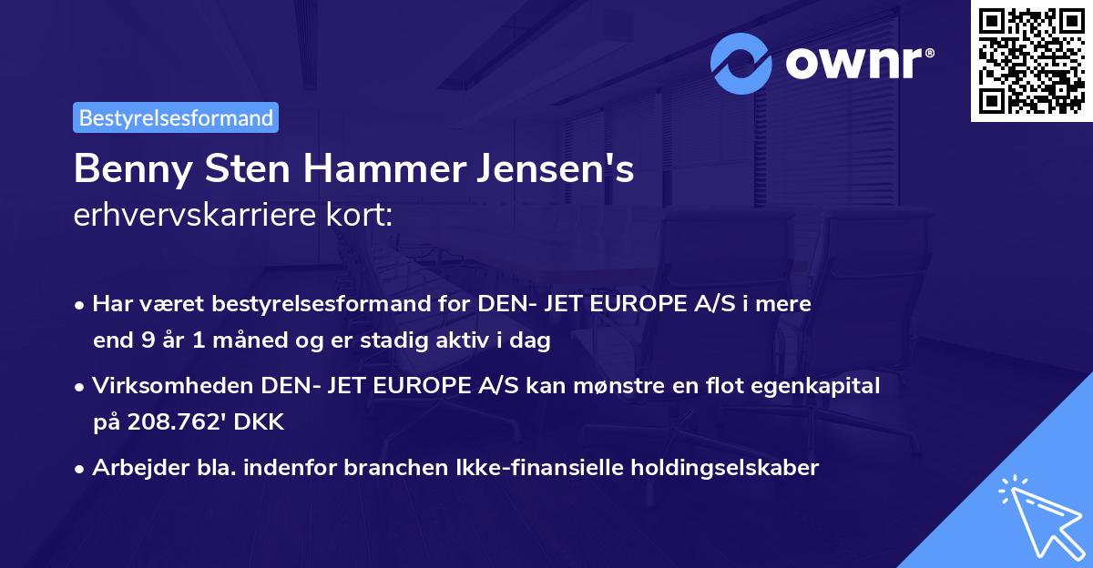 Benny Sten Hammer Jensen's erhvervskarriere kort